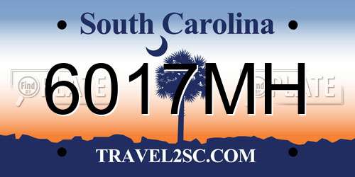 6017MH South Carolina License Plate