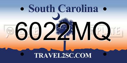 6022MQ South Carolina License Plate