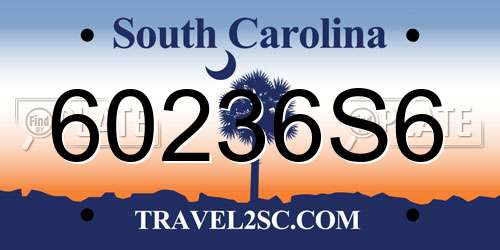 60236S6 South Carolina License Plate