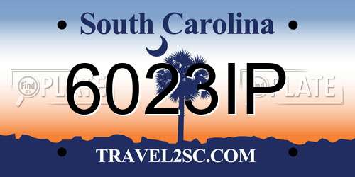 6023IP South Carolina License Plate