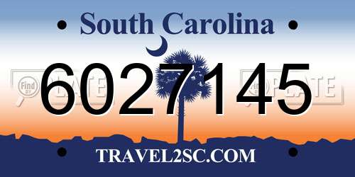 6027145 South Carolina License Plate
