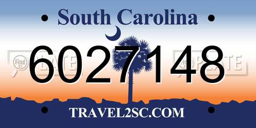 6027148 South Carolina License Plate