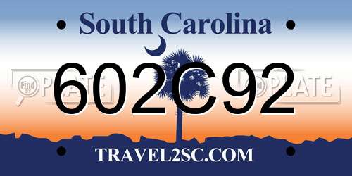 602C92 South Carolina License Plate
