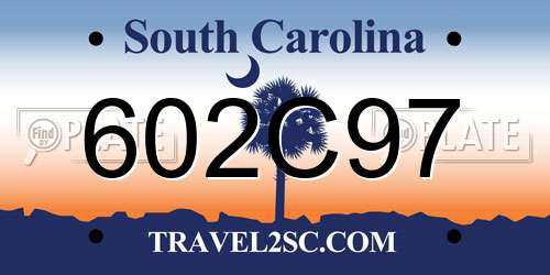 602C97 South Carolina License Plate