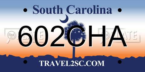 602CHA South Carolina License Plate