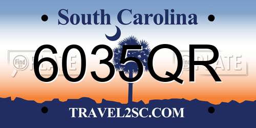 6035QR South Carolina License Plate
