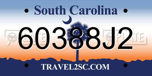 60388J2 South Carolina License Plate