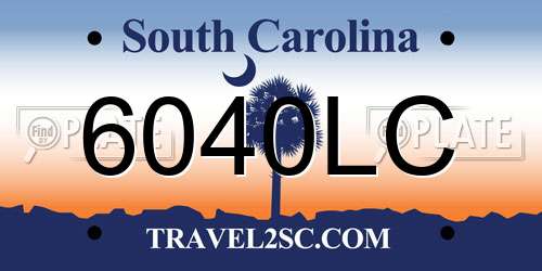 6040LC South Carolina License Plate