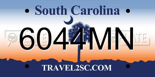 6044MN South Carolina License Plate