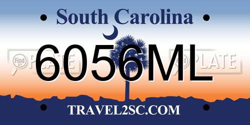 6056ML South Carolina License Plate