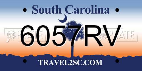 6057RV South Carolina License Plate