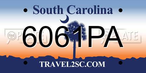 6061PA South Carolina License Plate