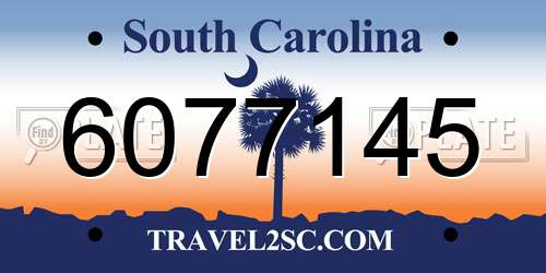 6077145 South Carolina License Plate