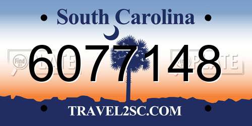 6077148 South Carolina License Plate