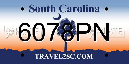 6078PN South Carolina License Plate