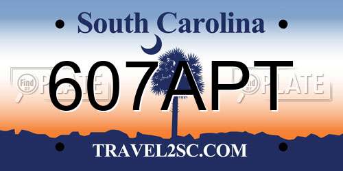 607APT South Carolina License Plate