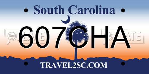 607CHA South Carolina License Plate