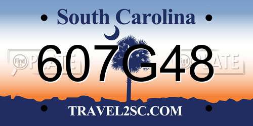 607G48 South Carolina License Plate
