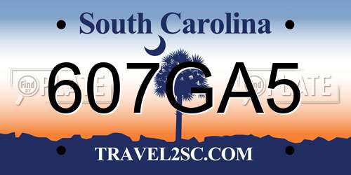 607GA5 South Carolina License Plate
