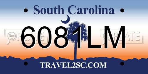 6081LM South Carolina License Plate