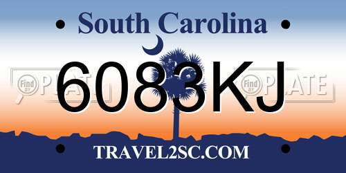 6083KJ South Carolina License Plate