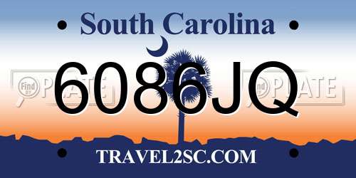 6086JQ South Carolina License Plate