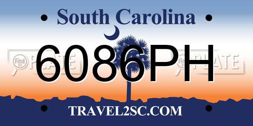 6086PH South Carolina License Plate