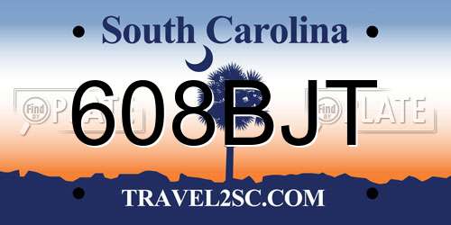 608BJT South Carolina License Plate