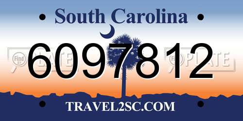 6097812 South Carolina License Plate