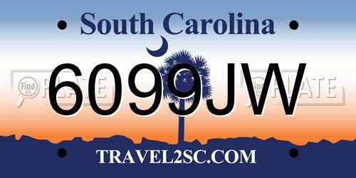 6099JW South Carolina License Plate