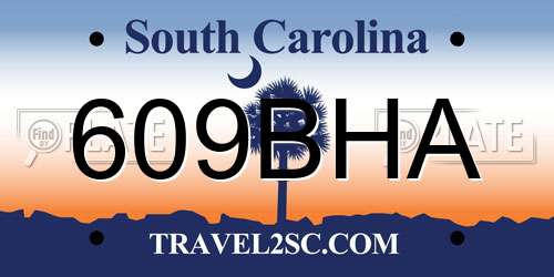 609BHA South Carolina License Plate
