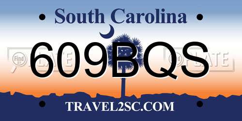 609BQS South Carolina License Plate