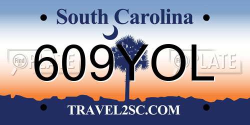 609YOL South Carolina License Plate