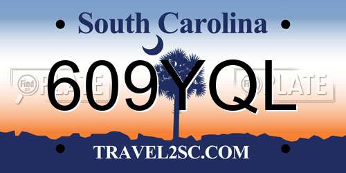 609YQL South Carolina License Plate