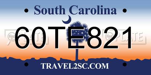 60TE821 South Carolina License Plate