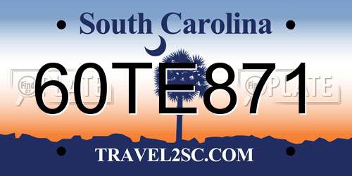 60TE871 South Carolina License Plate