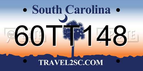 60TT148 South Carolina License Plate