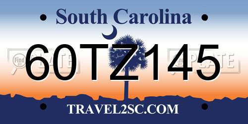 60TZ145 South Carolina License Plate