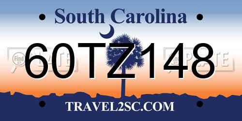 60TZ148 South Carolina License Plate