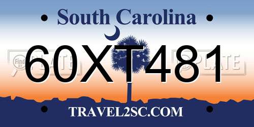 60XT481 South Carolina License Plate