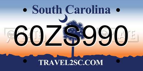 60ZS990 South Carolina License Plate