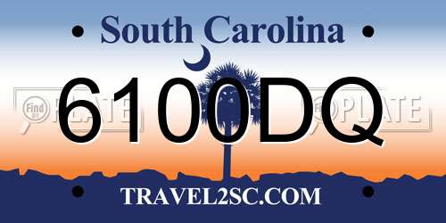 6100DQ South Carolina License Plate