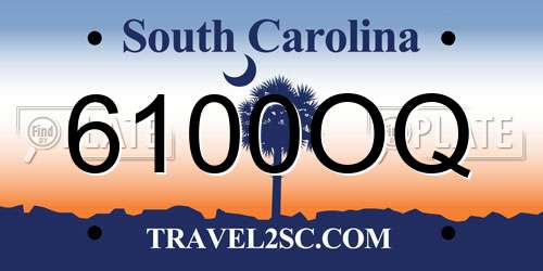 6100OQ South Carolina License Plate