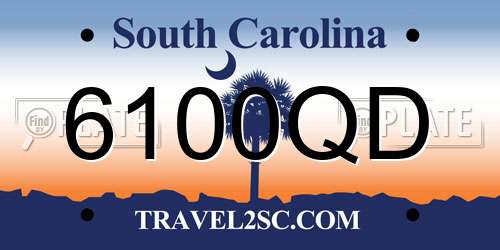 6100QD South Carolina License Plate