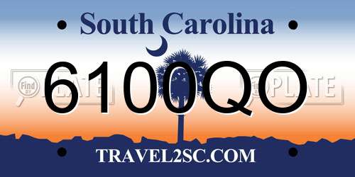 6100QO South Carolina License Plate