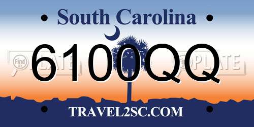 6100QQ South Carolina License Plate