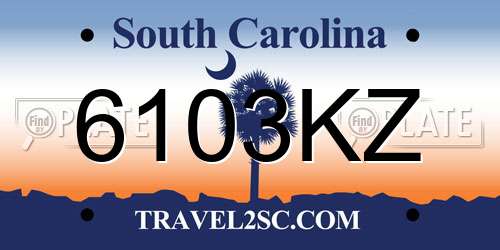6103KZ South Carolina License Plate