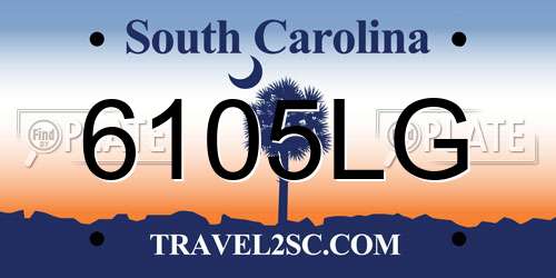 6105LG South Carolina License Plate