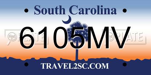 6105MV South Carolina License Plate