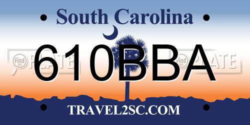 610BBA South Carolina License Plate